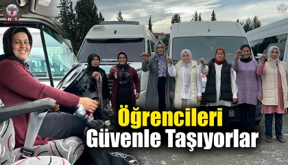 Kadın servis şoförleri, şefkatle yaklaştıkları öğrencileri güvenle taşıyorlar