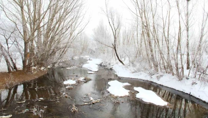 Kahramanmaraşta yağan kar görsel şölen oluşturdu