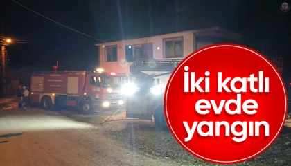 Kumluda çıkan ev yangını
