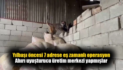 Yılbaşı öncesi 7 adrese eş zamanlı operasyon: Ahırı uyuşturucu üretim merkezi yapmışlar
