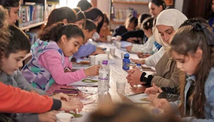 Alanyada Çocuk Kütüphanesinde öğrenciler için tam mesai