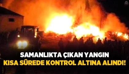 Arsuzda samanlık yangını