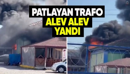 Bomba gibi patlayan trafo alevlere teslim oldu