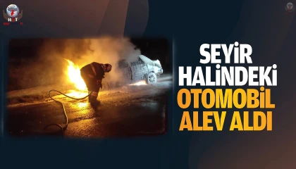 Hatayda seyir halindeki otomobil alev aldı