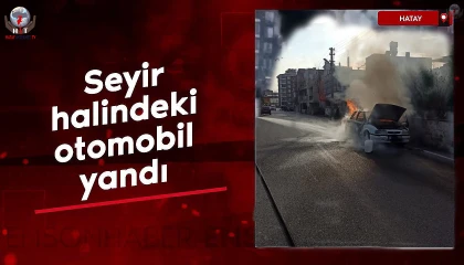 Hatayda seyir halindeki otomobil yandı