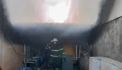 Kahramanmaraşta iş yeri yangını söndürüldü