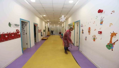 Kepezin kreşleri dezenfekte edildi