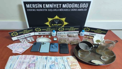 Mersin Erdemlide uyuşturucu taciri 3 şüpheli tutuklandı