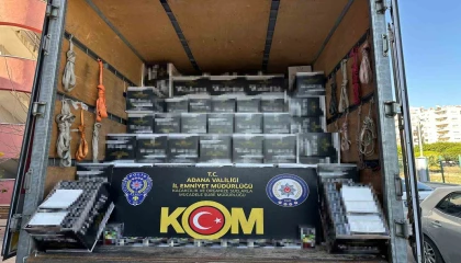 Adanada 3 milyon gümrük kaçağı makaron ele geçirildi