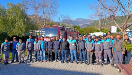 Alanyada arazöz sürücülerine yangın eğitimi verildi