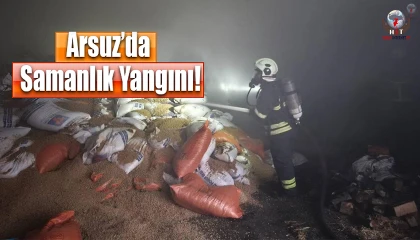 Arsuzda samanlık yangını