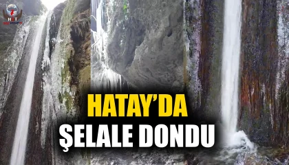 Değirmende Şelalesi soğuk havanın etkisiyle kısmen dondu