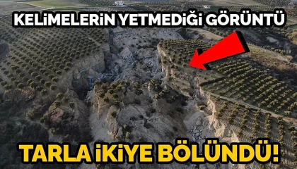 Depremin büyüklüğünü gösteren tarladaki devasa yarık, görenlere 6 Şubatta yaşadıklarını hatırlatıyor