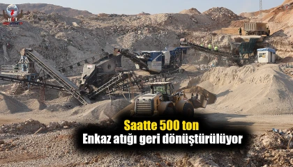 Depremin vurduğu Hatayda, enkaz döküm sahasında saatte 500 ton enkaz atığı geri dönüştürülüyor