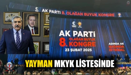 HATAY MİLLETVEKİLİ YAYMAN MKYK LİSTESİNDE