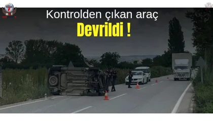 İskenderunda yan yatan aracın sürücüsü yaralandı