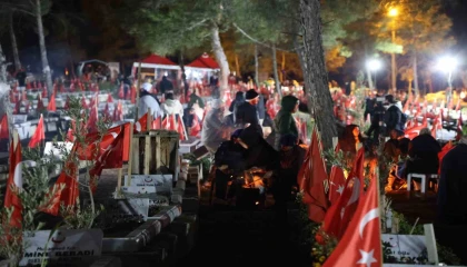 Kahramanmaraşta deprem şehitleri mezarlığına akın: Depremin şehitleri dualarla yad edildi