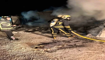 Kahramanmaraşta konteyner yangını