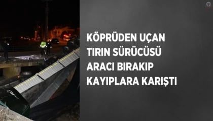 Köprüden uçan tırın sürücüsü aracı bırakıp kayıplara karıştı