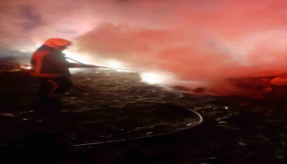 Piknik için kiraladıkları araç yandı