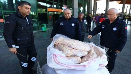 Şanlıurfadan Antalyaya otobüsle gönderilen 300 kilogram sakatata el konuldu