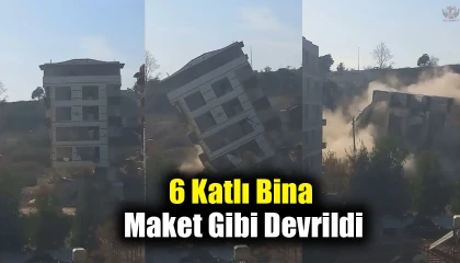 6 katlı binanın maket gibi devrildiği anlar kamerada