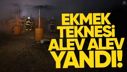 Ekmek teknesi yanmasın diye alevlerle mücadele etmeye çalıştı