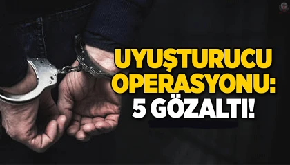 Hatayda uyuşturucu operasyonu; 5 gözaltı