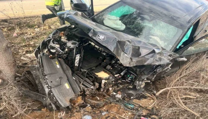 Ispartada otomobil ağaca çarptı, ilçe belediye başkanı ve ailesi yaralandı