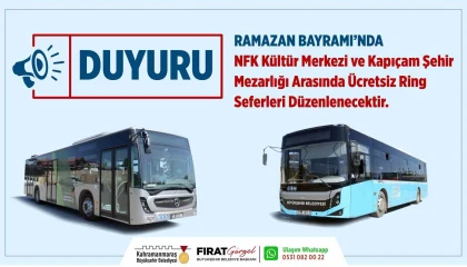 Kahramanmaraşta bayramda kabir ziyareti için ücretsiz toplu taşıma hizmeti