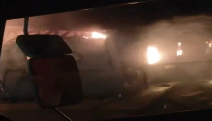 Kahramanmaraşta konteyner yangını