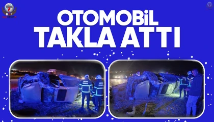 Kırıkhanda takla atan otomobilin sürüsü yaralandı