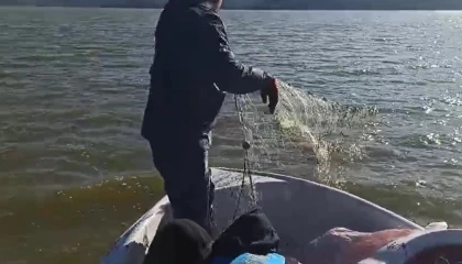 Kovada Gölünde 600 metre kaçak ağa el konuldu, balıklar doğaya geri bırakıldı