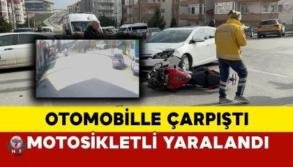 Otomobille kafa kafaya çarpışan motosiklet sürücüsü metrelerce havaya uçtu: O anlar kamerada