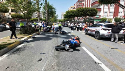 Alanyada motosikletler çarpıştı: 2 yaralı