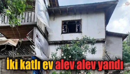 Alevlere teslim olan evdeki 4 kişi dumandan etkilendi