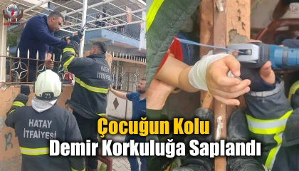Çocuğun kolu demir korkuluğa saplandı