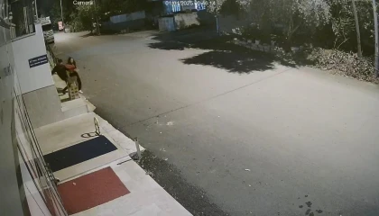 Çöp kutusunu tekmeleyip dağıttı, hiçbir şey yokmuş gibi yoluna devam etti