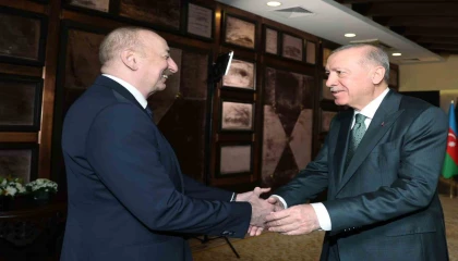 Cumhurbaşkanı Erdoğan, Azerbaycan Cumhurbaşkanı Aliyev ile görüştü