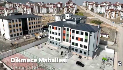 Dikmece Mahallesi TOKİ Afet Konutları Bölgesinde okul inşaatları yükselmeye devam ediyor