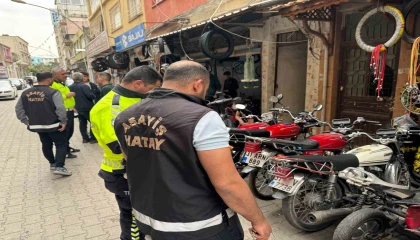 Dörtyolda motosiklet tamircileri denetlendi