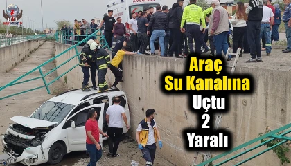 Fren yerine gaza basınca araç su kanalına uçtu: 2 yaralı