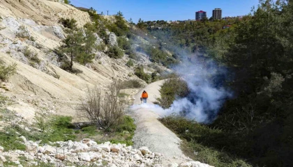 Gülnarda temizlik ve ilaçlama çalışması