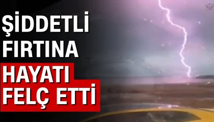 Hatayda şiddetli fırtına: Su deposu devrildi, konteynerleri uçurdu