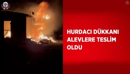 Hurdacı dükkanı alevlere teslim oldu