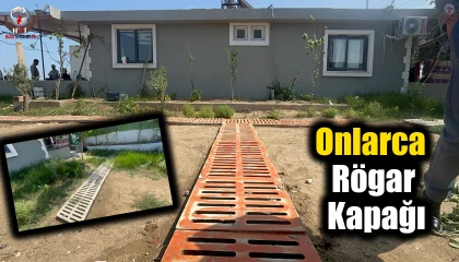 Kaçak yapının yıkımında dekor olarak kullanılan onlarca rögar kapağı dikkat çekti