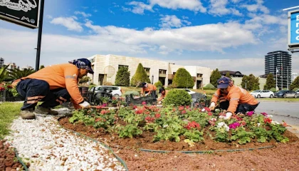Mersin rengarenk çiçeklerle baharı karşılıyor