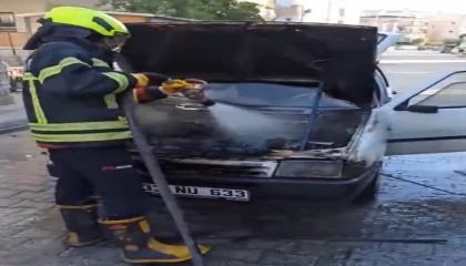 Mersinde araç yangını