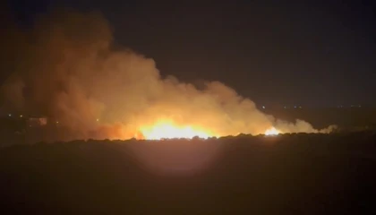 Mersinde ikinci sazlık yangını: Alevler geceyi aydınlattı