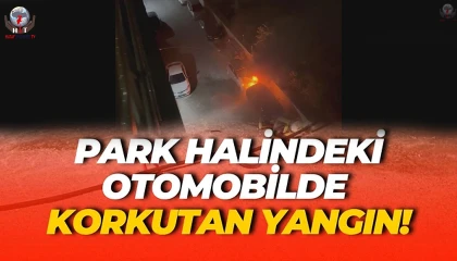 Park halindeki otomobilde korkutan yangın